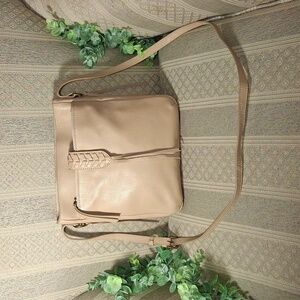 Lucky Brand Amber Leather Crossbody  Bag With Tassel Accents